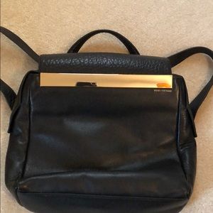 Pour la Victoire Black Leather Backpack